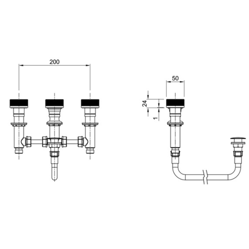 Griferia de Bidet Peirano Fabric 70-100C/CR