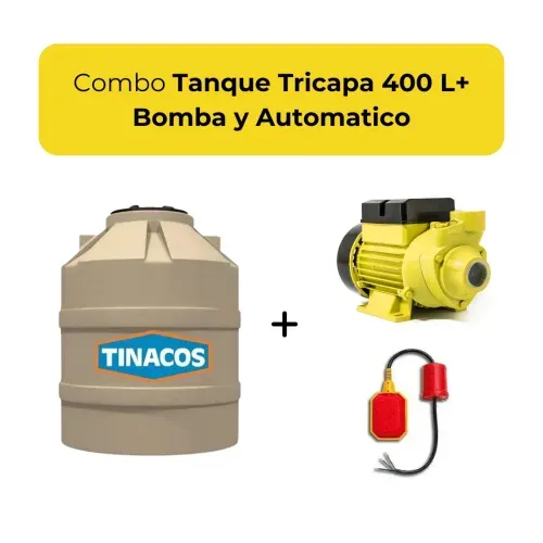 Combo Tanque Tricapa Tinacos 400lts + Bomba Work y Automatico WEB