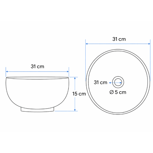 Bacha Sobre Mesada Azul y Blanca AQ21129-BL