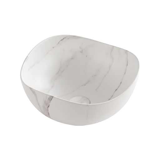 Bacha Sobre Mesada Blanca Simil Marmol AQ21287-MWM