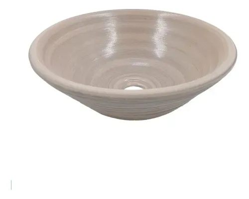 Bacha de Cerámica Fango Elíptica Tela Gris