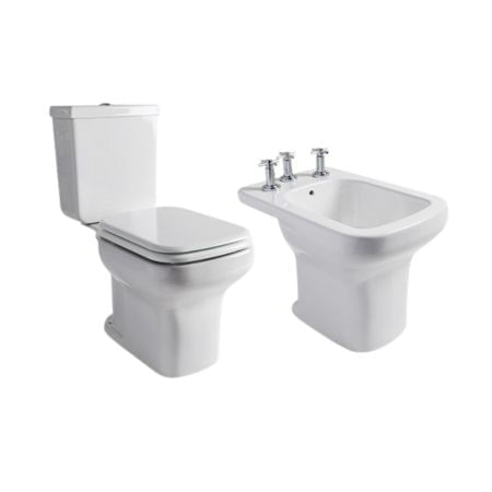 Combo de Baño Completo Ferrum Limay Largo 3 piezas + asiento